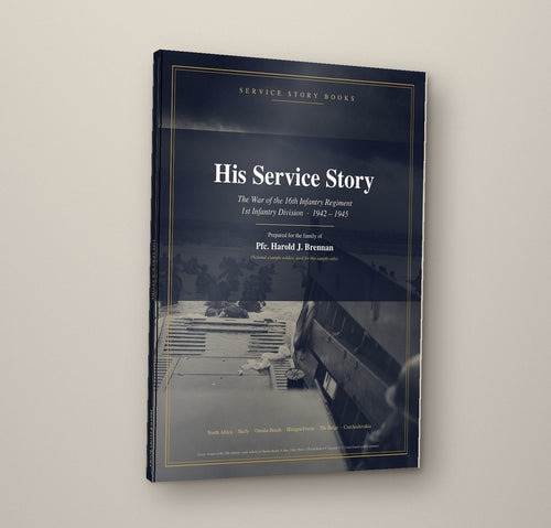 Service Story Books hardcover, front cover (sample: 16th Infantry Regiment, WWII)
